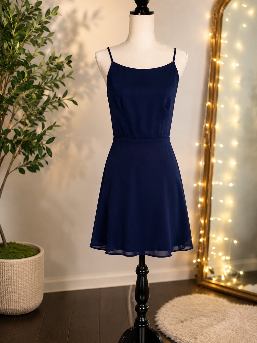 Forever 21 Navy Spaghetti Strap Mini Dress